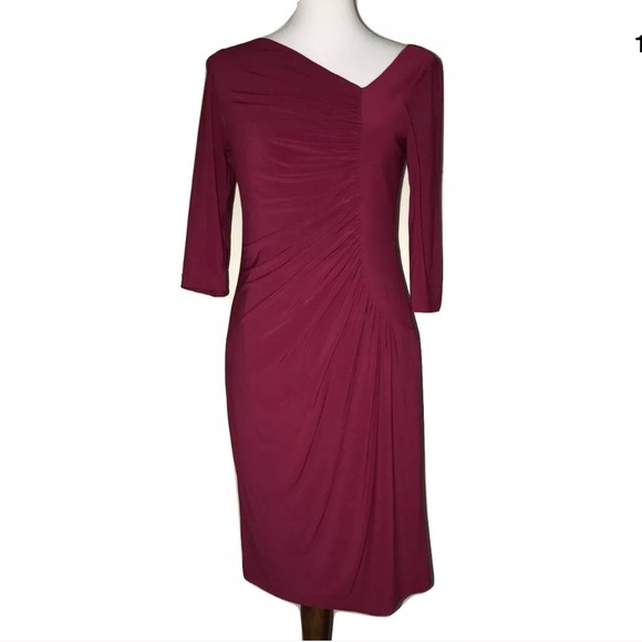 Adrianna Papell Dresses & Skirts - Adrianna Pappell Sheath Faux Wrap Dress Pink